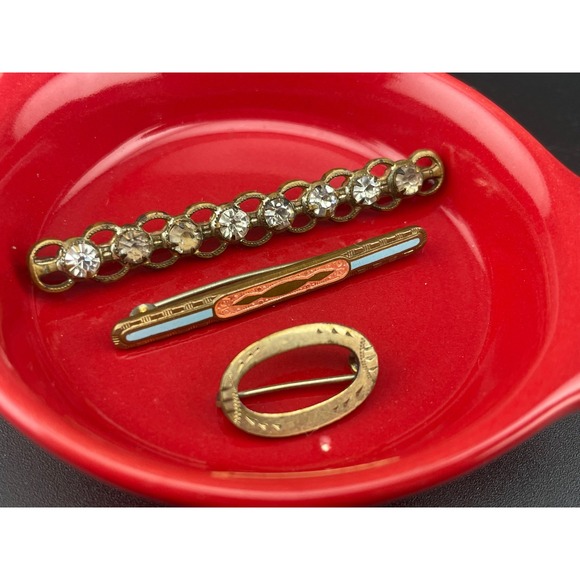 Antique Brooch Lot Victorian Edwardian Paste Glass Figural Estate Reseller AS IS - Picture 4 of 16